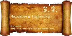 Weiszberg Hajnalka névjegykártya